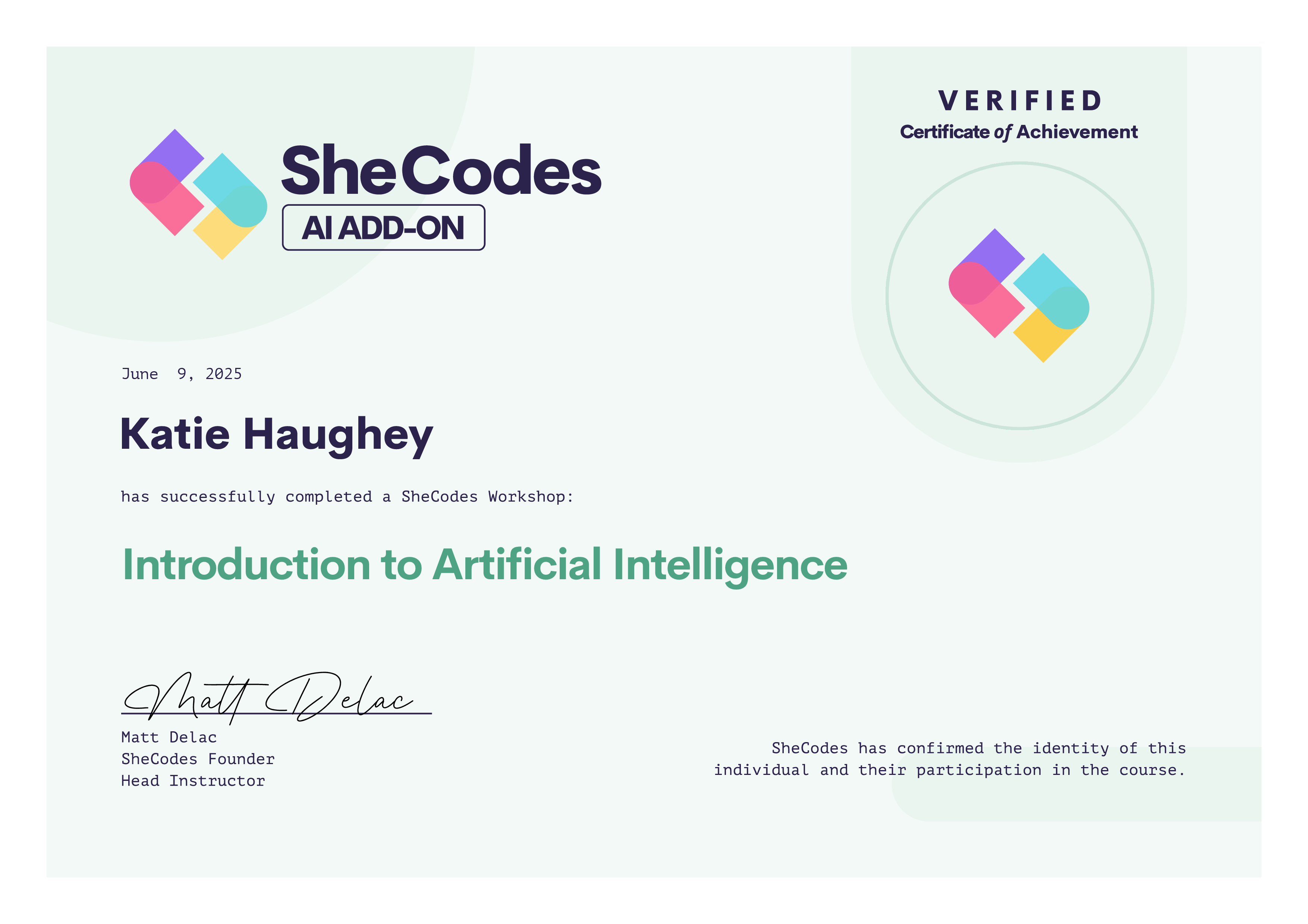 Introduction to AI Certificate