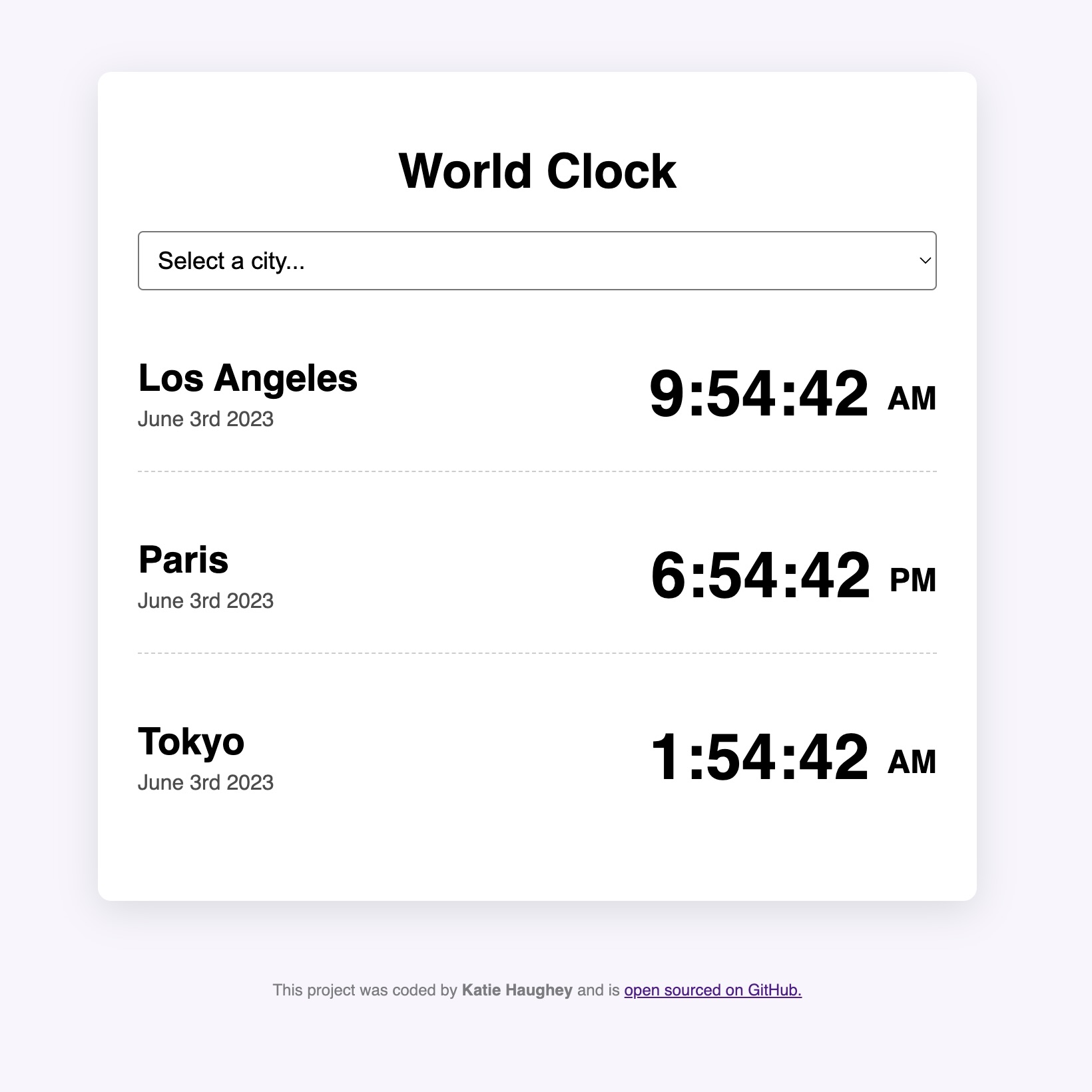 world clock